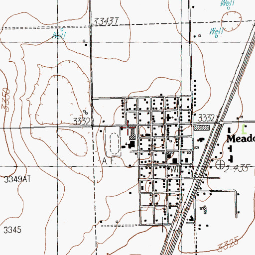 Topographic Map of Meadow Elementary School, TX