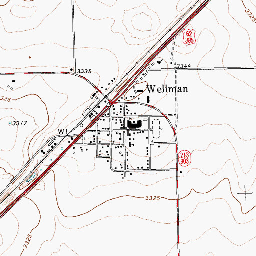 Topographic Map of Wellman - Union School, TX