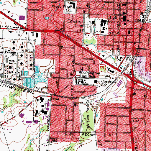 Topographic Map of Corprew Intermediate School, TX