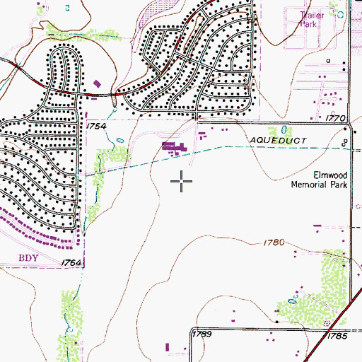 Topographic Map of Dyess Elementary School, TX