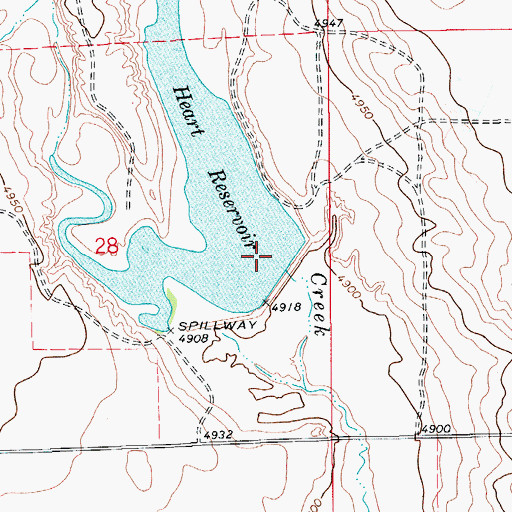 Topographic Map of Heart Dam, CO