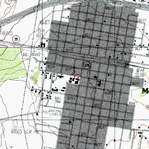 Topographic Map of Merkel Middle School, TX