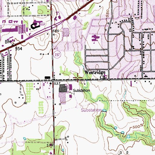 Topographic Map of Treetops School International, TX
