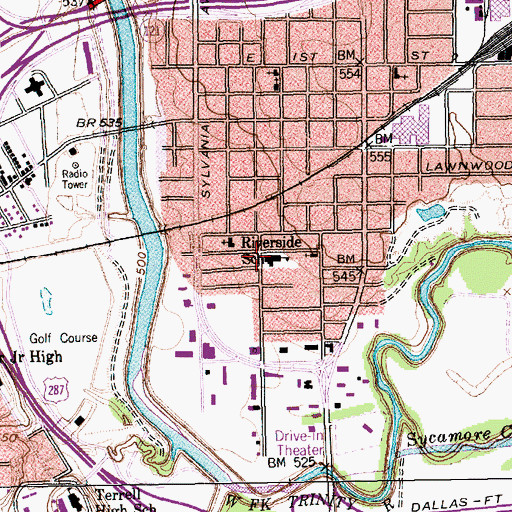 Topographic Map of Versia Williams Elementary School, TX
