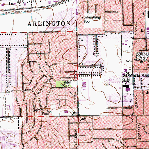 Topographic Map of Swift Elementary School, TX