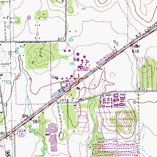 Topographic Map of The Bridges Academy, TX