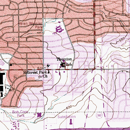 Topographic Map of Thornton Elementary School, TX