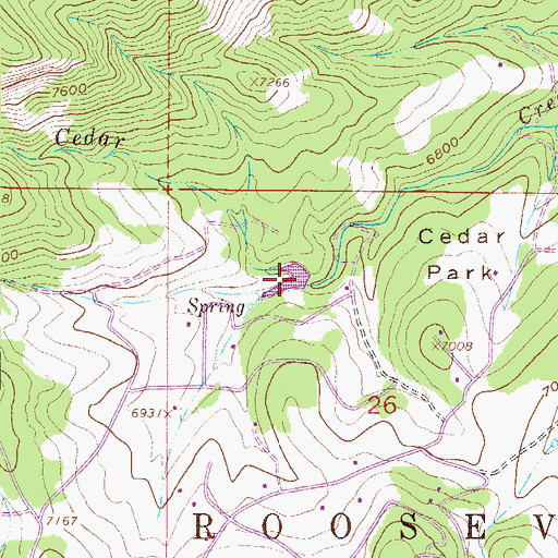 Topographic Map of Cedar Springs Reservoir, CO