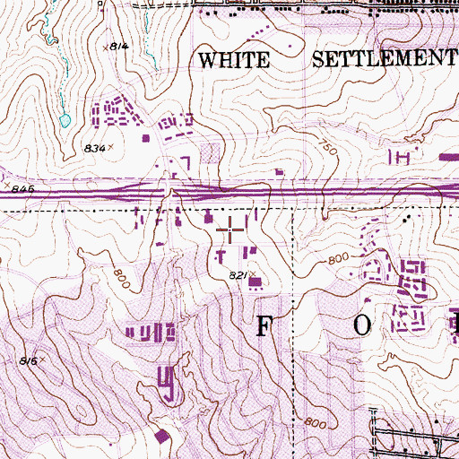 Topographic Map of Western Hills Elementary School, TX