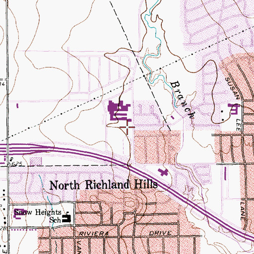 Topographic Map of Richland High School, TX