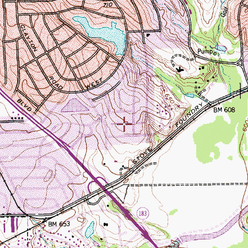 Topographic Map of Ridglea Hills Elementary School, TX