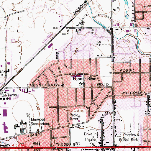 Topographic Map of Riverside Applied Learning Center, TX