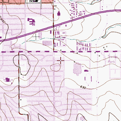 Topographic Map of Sam Houston High School, TX