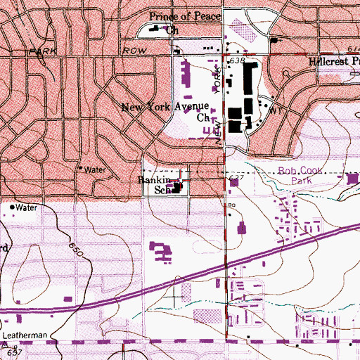 Topographic Map of Rankin Elementary School, TX