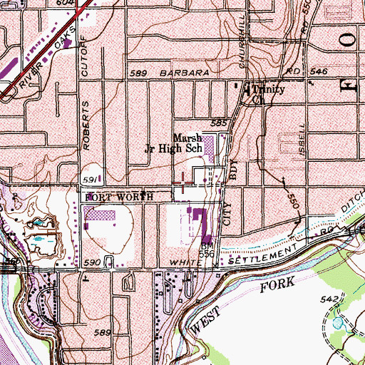 Topographic Map of Reach High School, TX