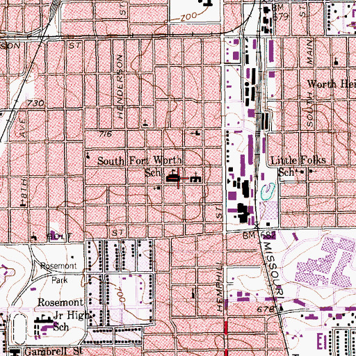 Topographic Map of Richard J Wilson Elementary School, TX