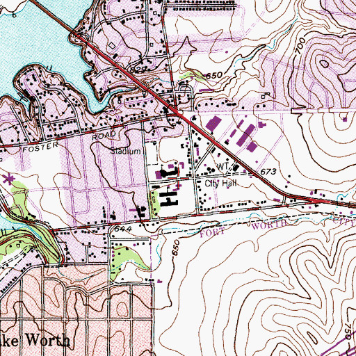 Topographic Map of Second Chance High School, TX