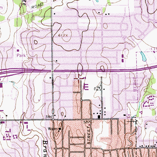 Topographic Map of Shady Oaks Elementary School, TX