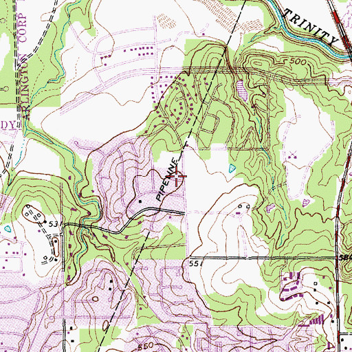 Topographic Map of Sherrod Elementary School, TX
