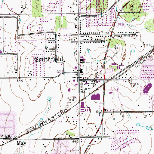 Topographic Map of Smithfield Elementary School, TX