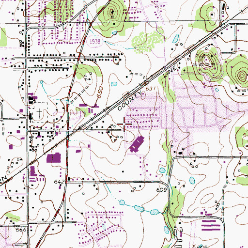 Topographic Map of Smithfield Middle School, TX