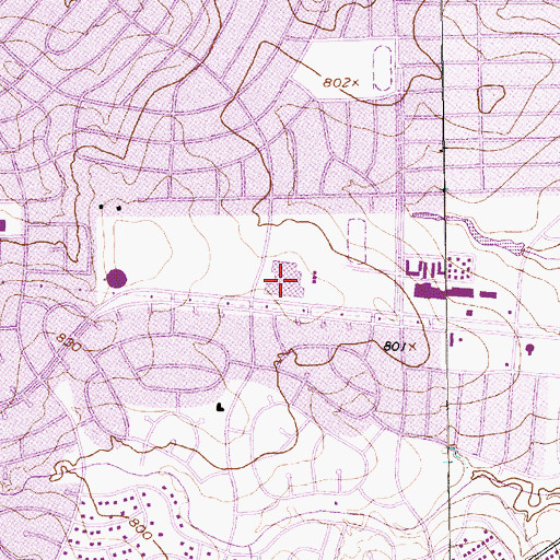 Topographic Map of Southwest High School, TX