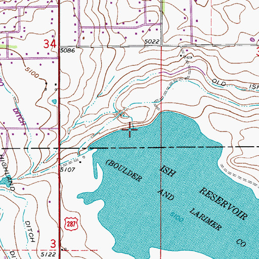 Topographic Map of Ish Number 3 Dam, CO