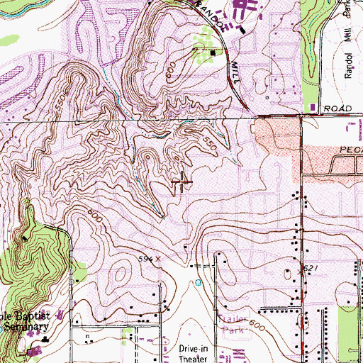 Topographic Map of Pope Elementary School, TX