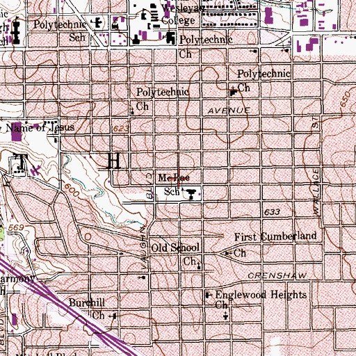 Topographic Map of McRae Elementary School, TX
