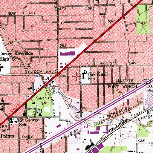 Topographic Map of Natha Howell Elementary School, TX