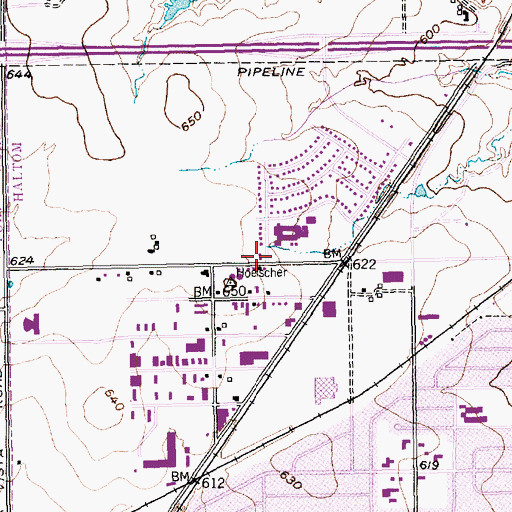 Topographic Map of North Oaks Middle School, TX