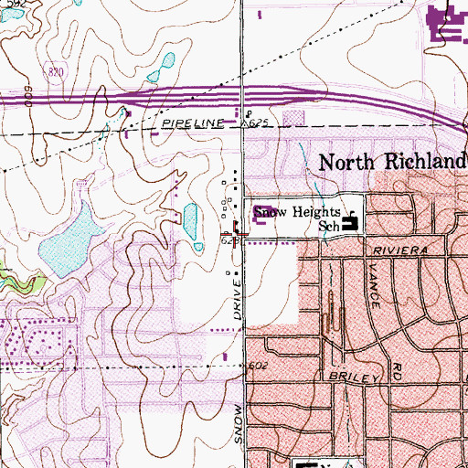 Topographic Map of North Richland Middle School, TX