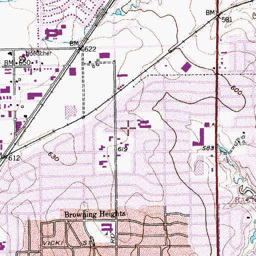 Topographic Map of O H Stowe Elementary School, TX