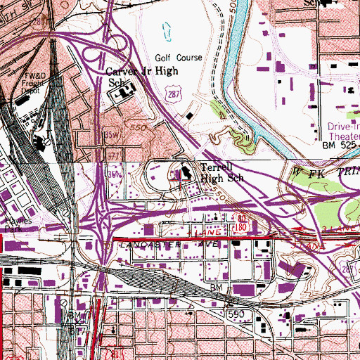 Topographic Map of I M Terrell Elementary School, TX
