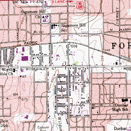 Topographic Map of Insights Learning Center, TX
