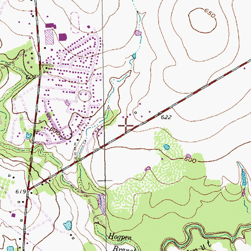 Topographic Map of J L Boren Elementary School, TX