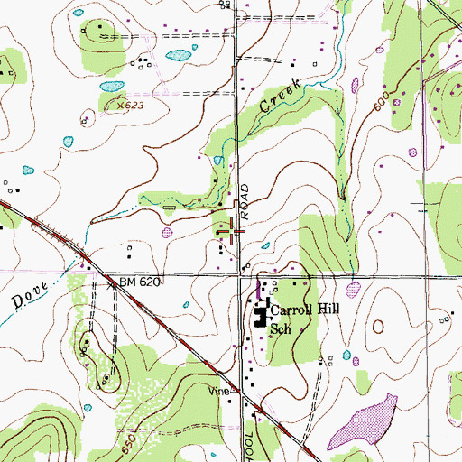 Topographic Map of Jack D Johnson Elementary School, TX