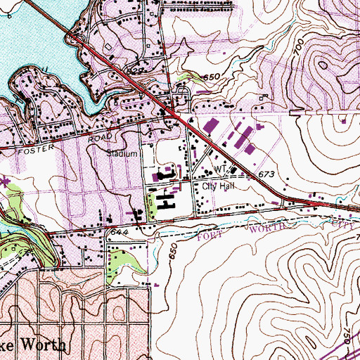 Topographic Map of James Hodgkins Intermediate School, TX
