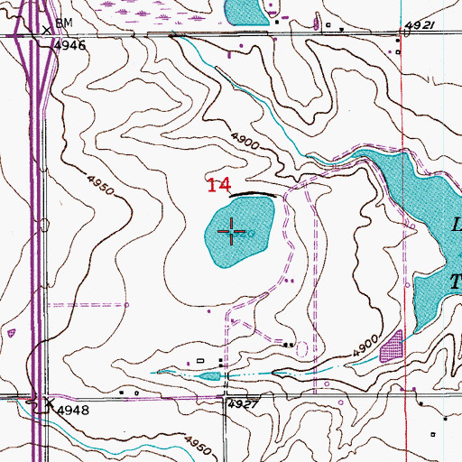 Topographic Map of Holt Reservoir, CO
