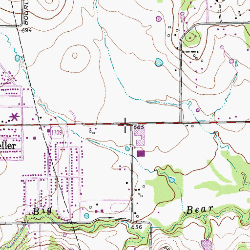 Topographic Map of Keller High School, TX