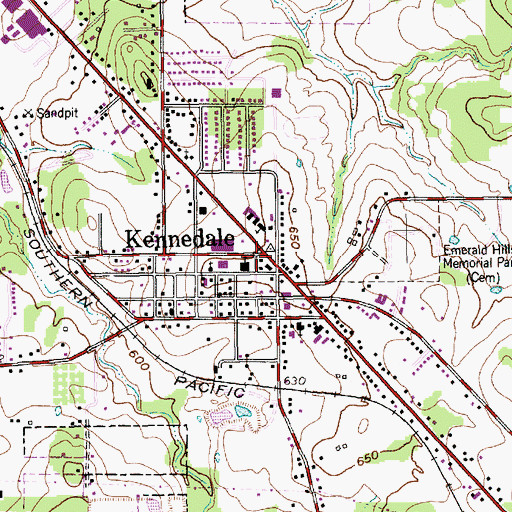 Topographic Map of Kennedale Junior High School, TX