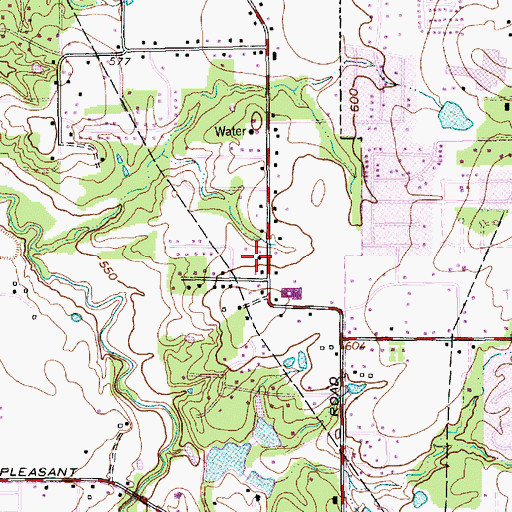 Topographic Map of Key Elementary School, TX