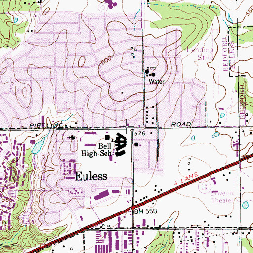 Topographic Map of Keys Learning Center, TX