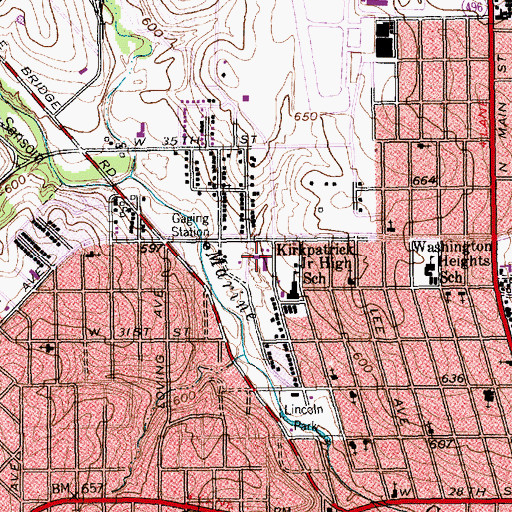 Topographic Map of Kirkpatrick Elementary School, TX