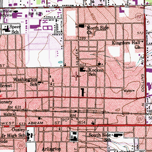 Topographic Map of Kooken Educational Center, TX