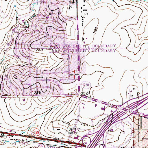 Topographic Map of Lake Worth High School, TX