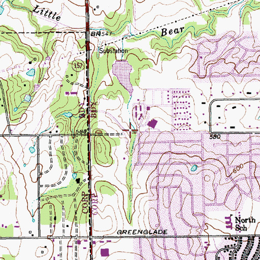 Topographic Map of Lakewood Elementary School, TX
