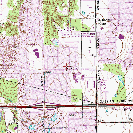 Topographic Map of Lamar High School, TX