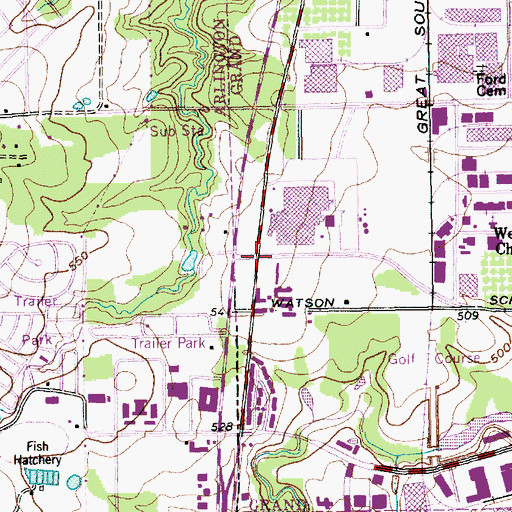 Topographic Map of Larson Elementary School, TX