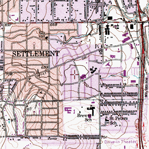 Topographic Map of Liberty Elementary School, TX